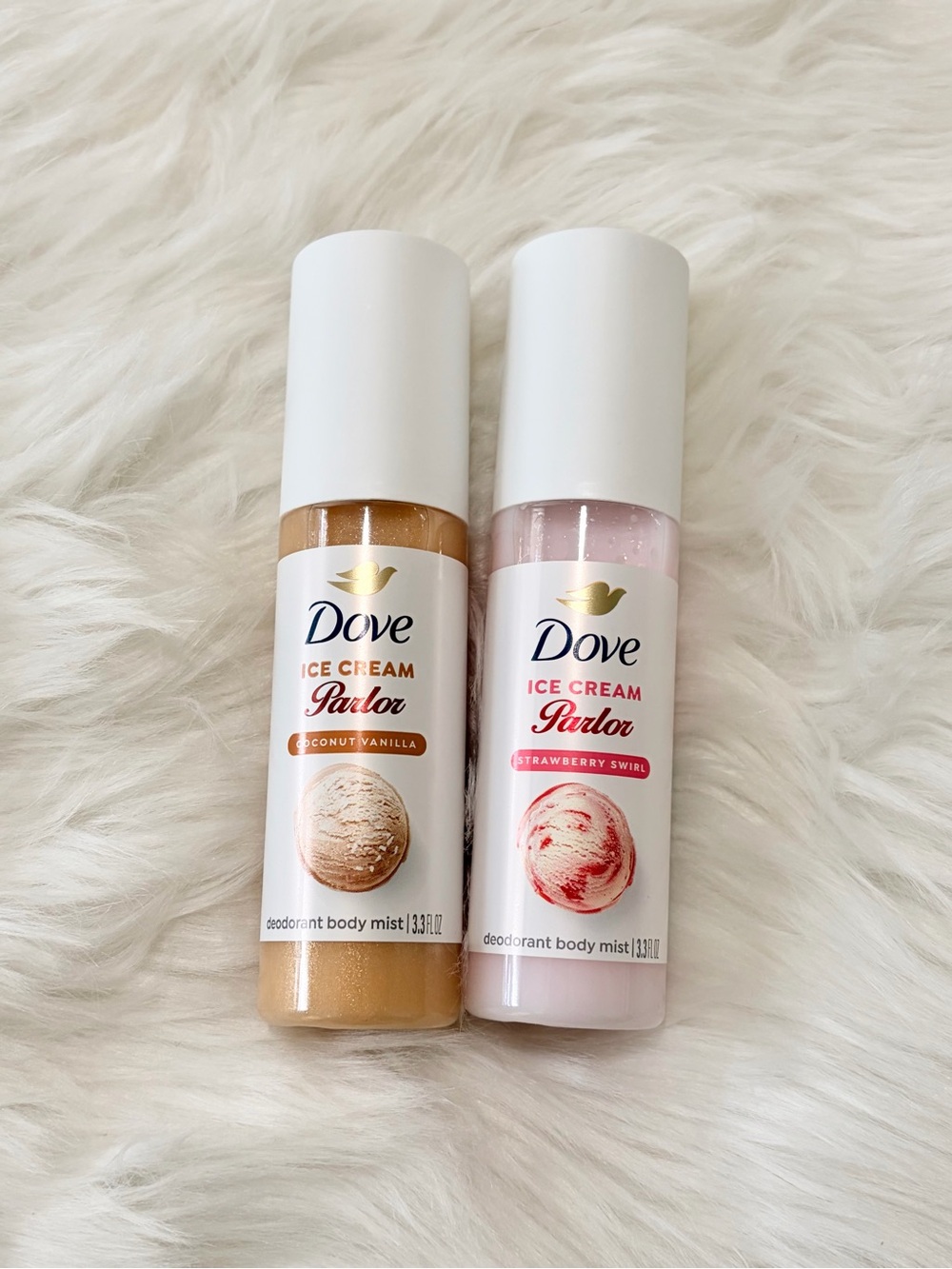 Dove Ice Cream Parlor Deodorant Body Mist — Coconut Vanilla & Strawberry Swirl